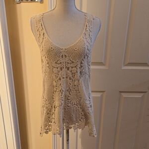 Moon Collection Cream Crochet Tank Top